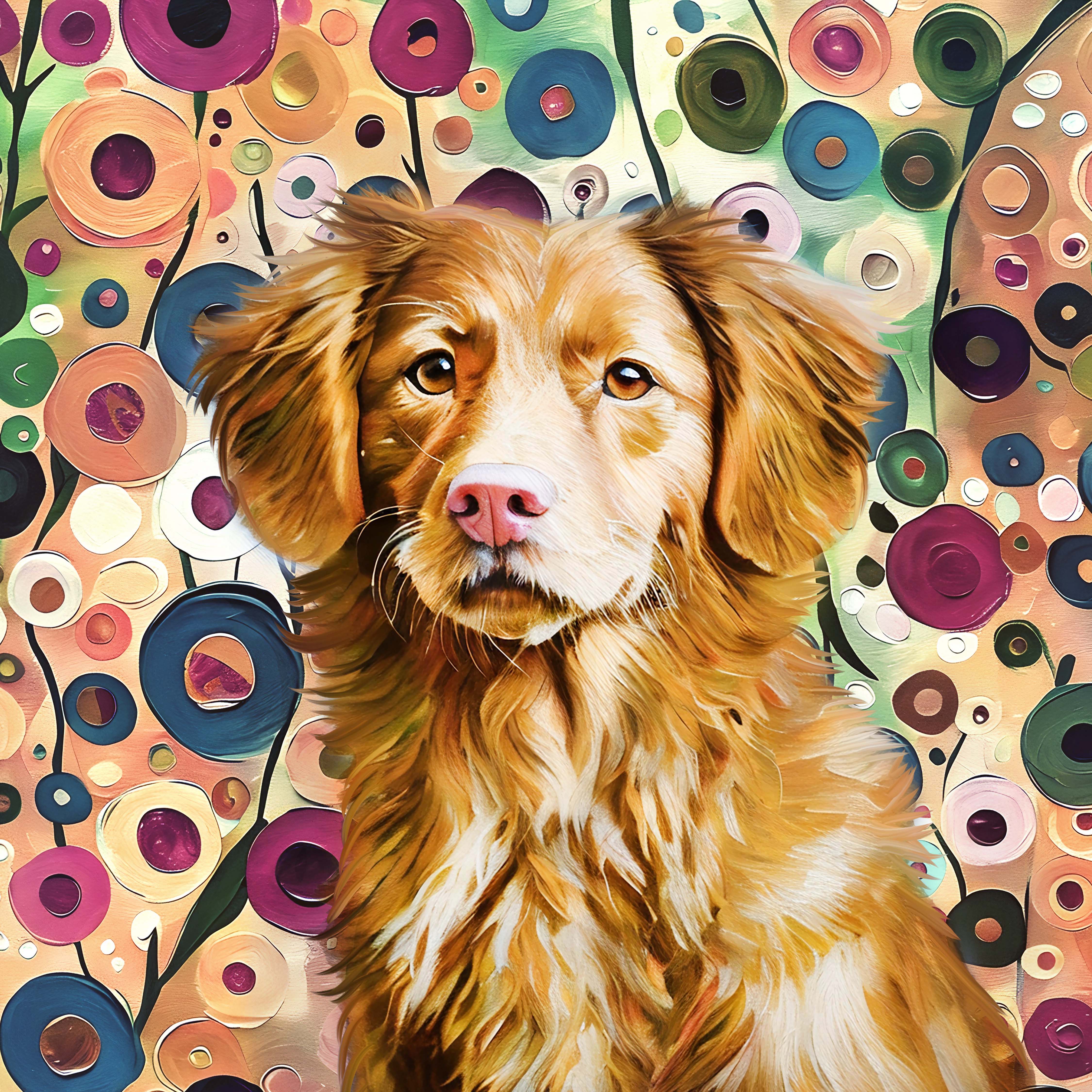 Oil Painting Floral Style Custom Pet Art (OF)