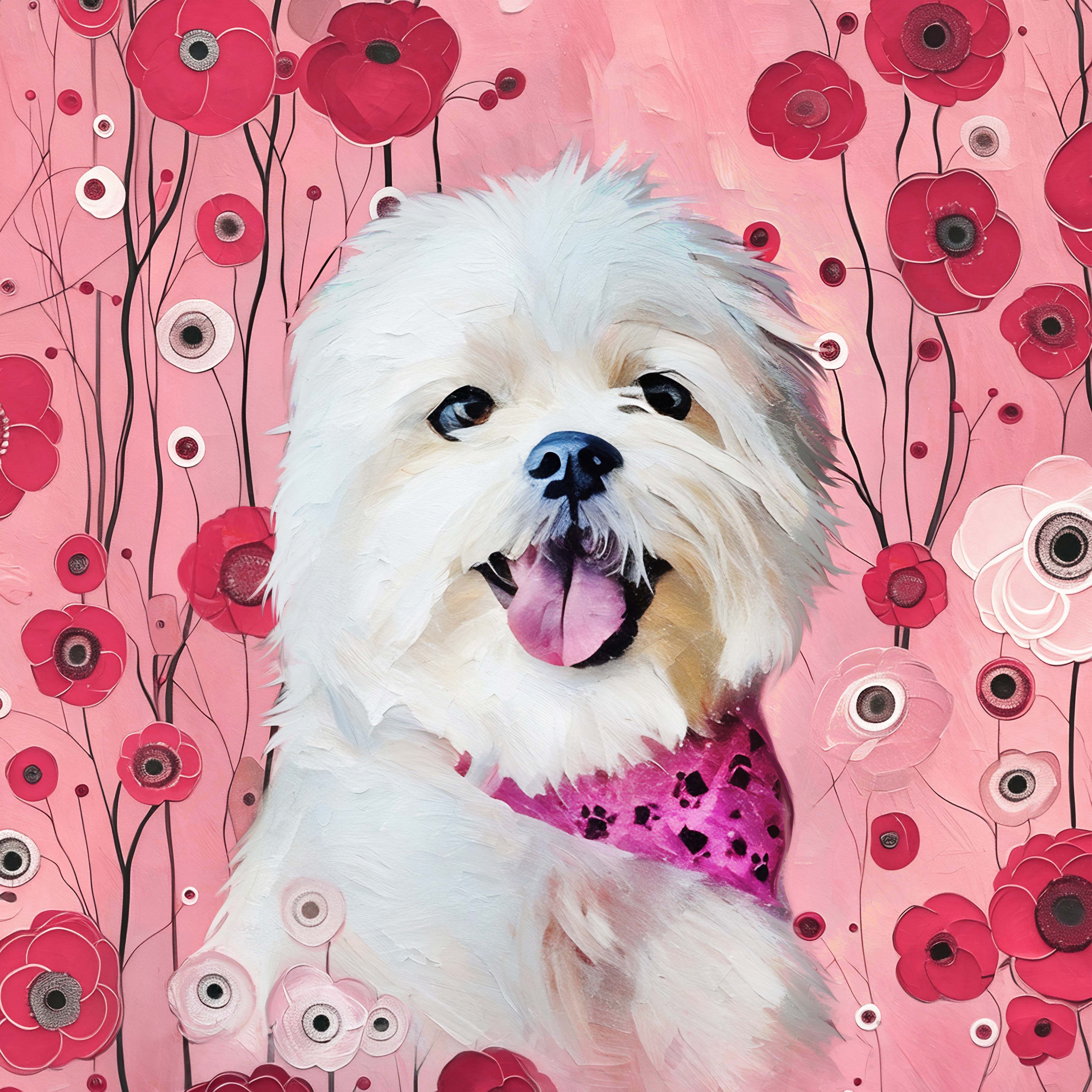 Oil Painting Floral Style Custom Pet Art (OF)