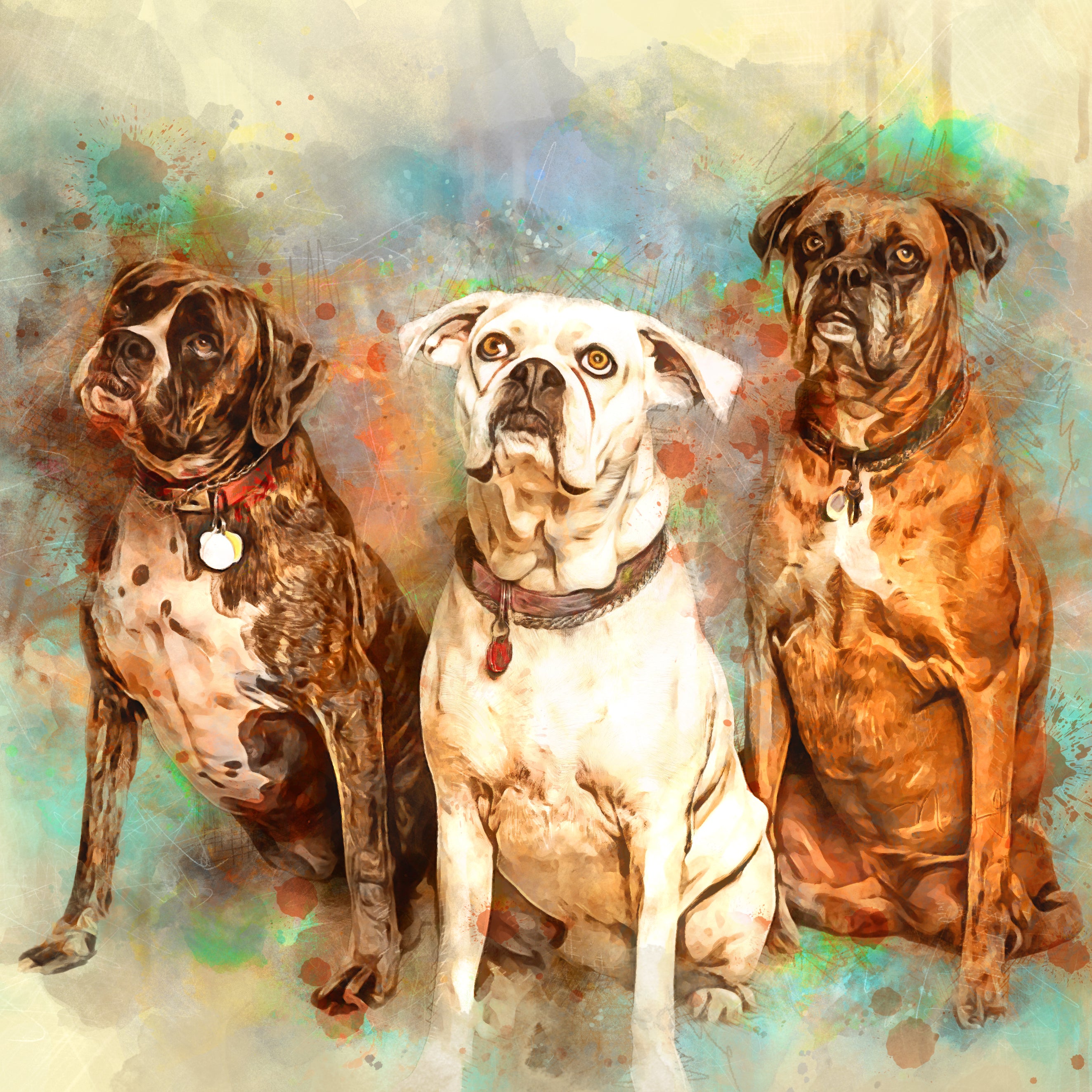 Watercolor Pet Art - Wild Pastel