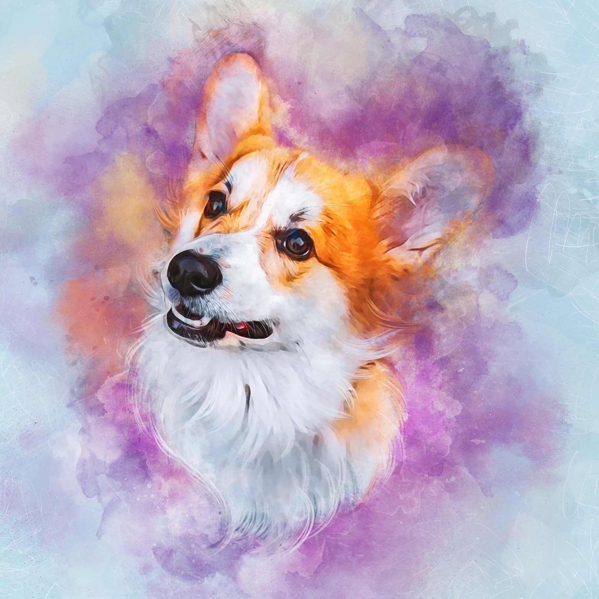Watercolor Pet Art - Wild Pastel